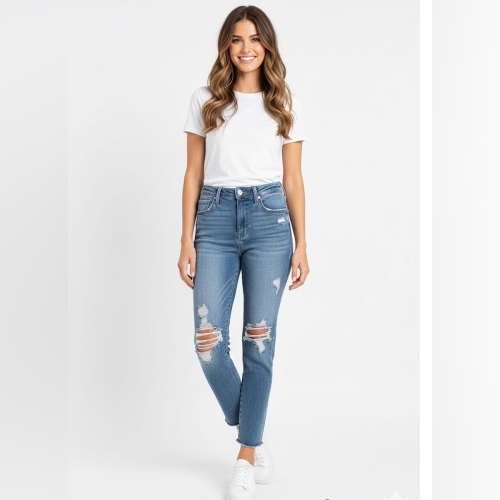 BlankNYC Women's The Rivington High-Rise Tapered Cotton Jeans Size 24 NEW